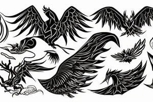 Origami Phoenix tattoo idea