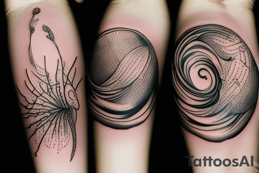 sea creatures cute tattoo idea