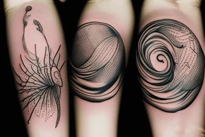 sea creatures cute tattoo idea