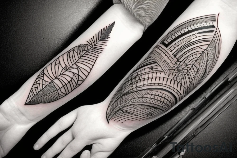 Palm and music tattoo idea