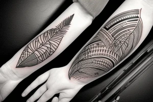 Palm and music tattoo idea