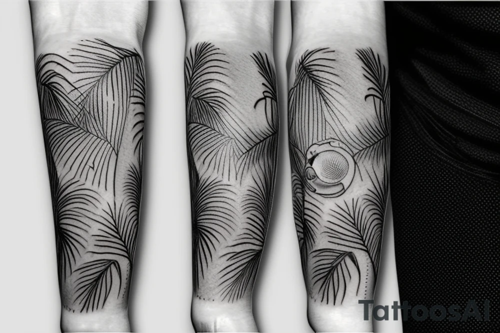 Palm and music tattoo idea