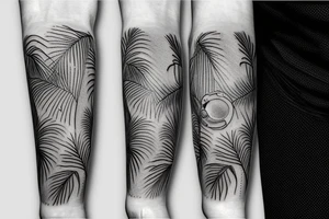 Palm and music tattoo idea