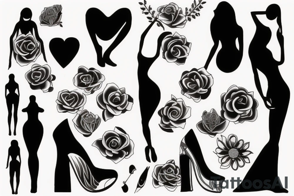 Woman body tattoo idea