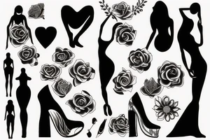 Woman body tattoo idea