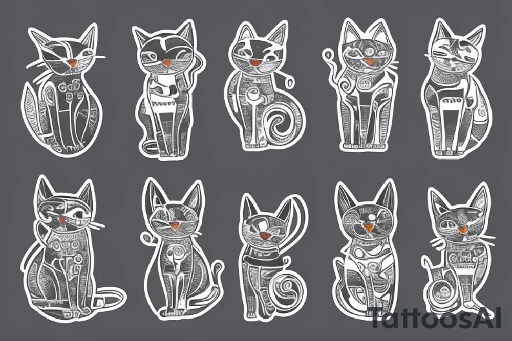 mechanical cat tattoo idea