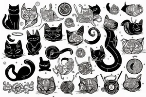 mechanical cat tattoo idea