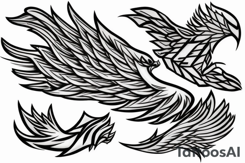 Burning Origami Phoenix tattoo idea