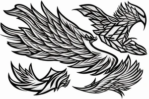 Burning Origami Phoenix tattoo idea
