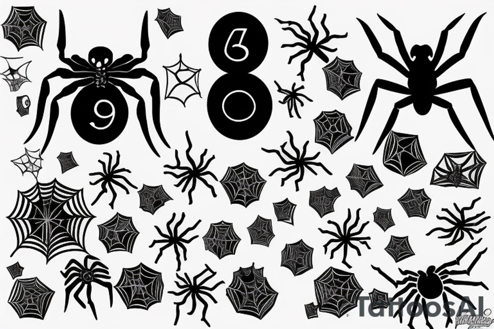 Spider with a number tattoo idea