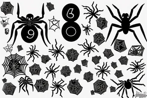 Spider with a number tattoo idea