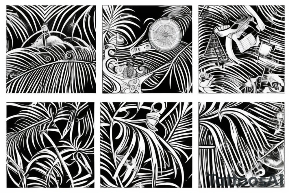 Palm and music tattoo idea
