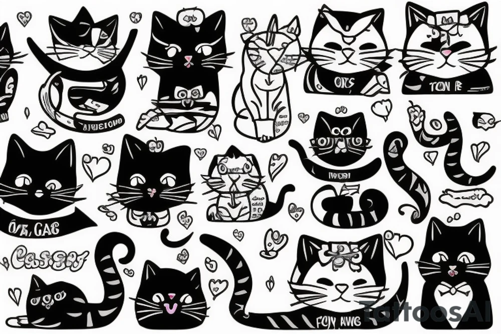 dressed cat tattoo idea