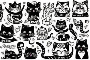 dressed cat tattoo idea
