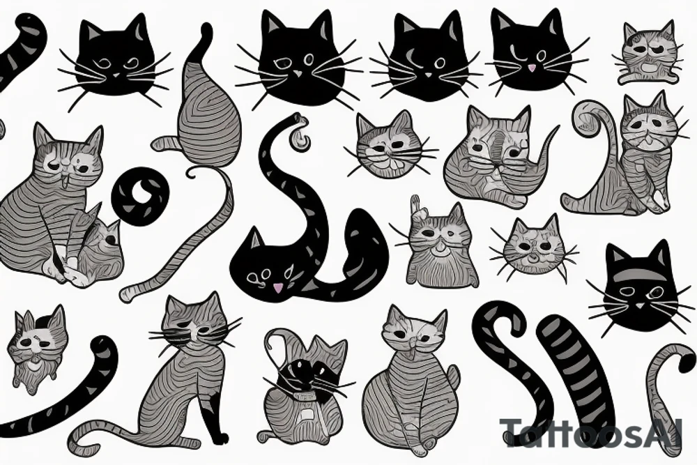 dressed cat tattoo idea