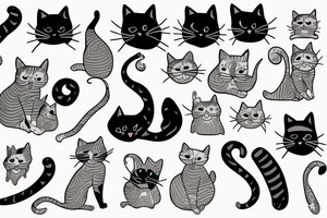 dressed cat tattoo idea