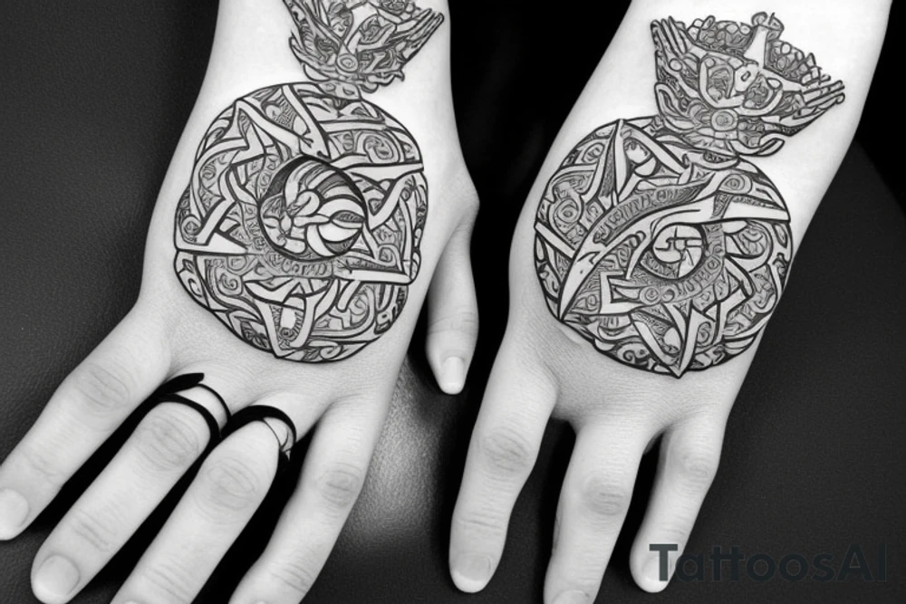 Slavic symbols  on full hand tattoo idea