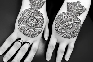 Slavic symbols  on full hand tattoo idea