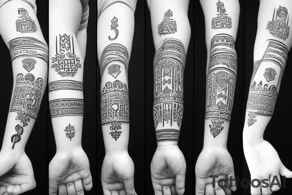 Slavic symbols  on full hand tattoo idea