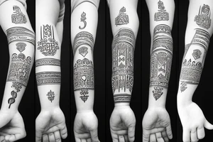 Slavic symbols  on full hand tattoo idea