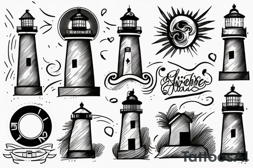 lighthouse on the sea tattoo idea