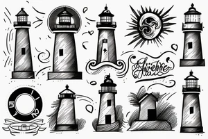 lighthouse on the sea tattoo idea
