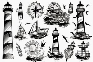 lighthouse on the sea tattoo idea