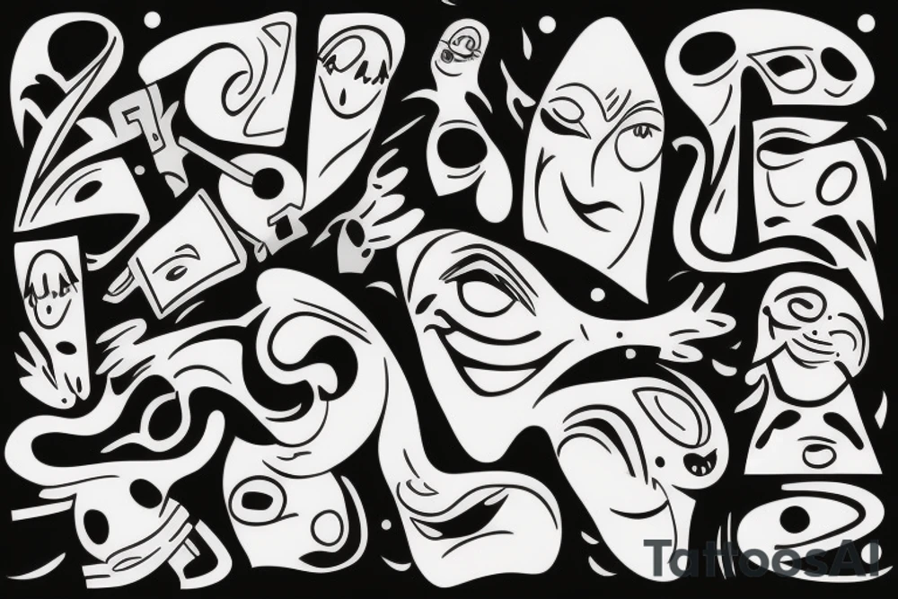 Cartoon closed Eyes tattoo idea