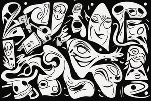 Cartoon closed Eyes tattoo idea