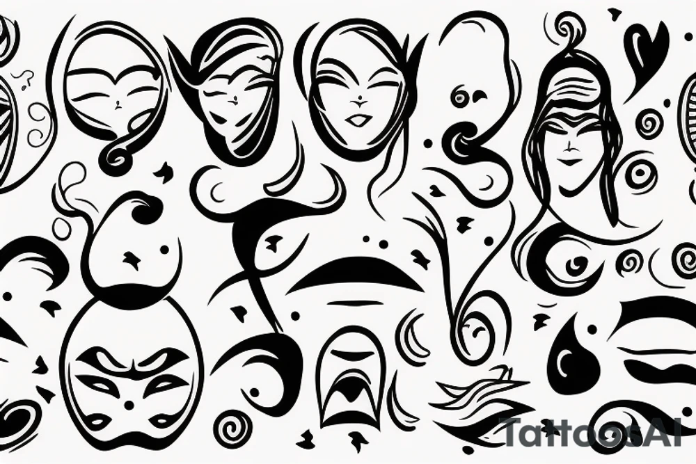 Cartoon closed Eyes tattoo idea