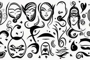 Cartoon closed Eyes tattoo idea