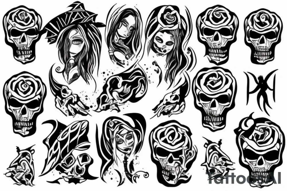 woman witch death on the grave tattoo idea