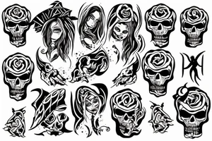 woman witch death on the grave tattoo idea
