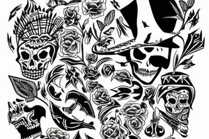 woman witch death on the grave tattoo idea