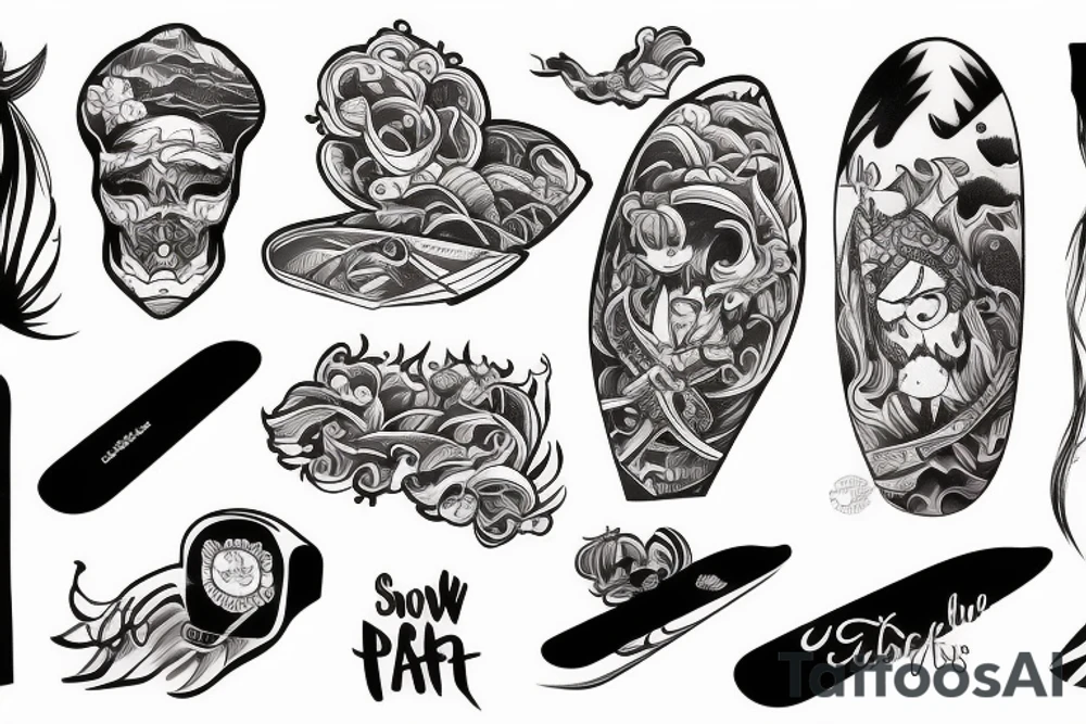 Snowboarder tattoo idea