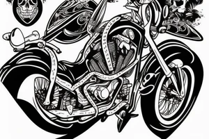 Motorcycle and scull tattoo idea