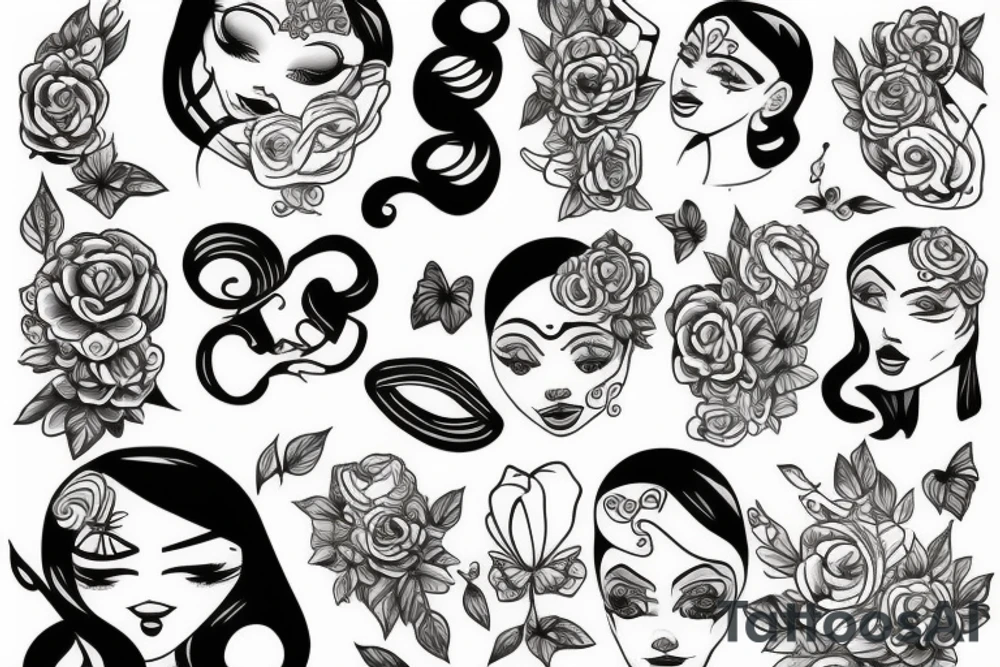 Woman body tattoo idea