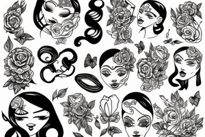 Woman body tattoo idea