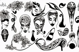 Woman body tattoo idea