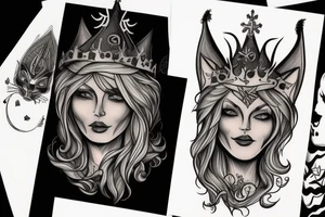 Man witch Lynx and crown tattoo idea