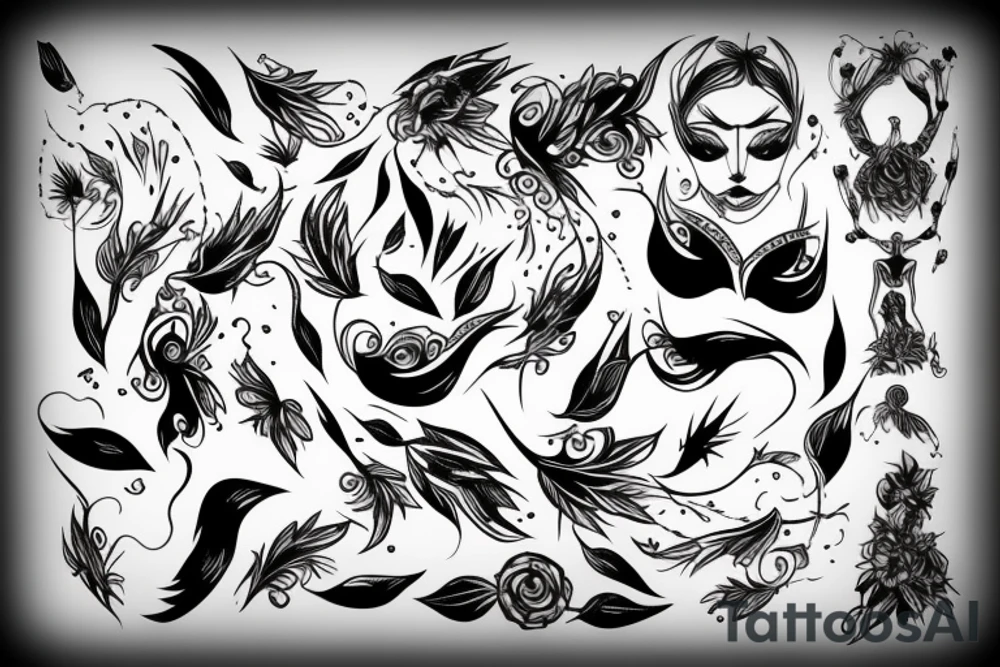 Woman body tattoo idea