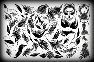 Woman body tattoo idea
