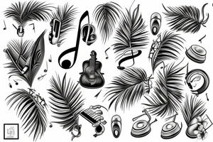 Palm and music tattoo idea