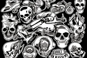 Motorcycle and scull tattoo idea