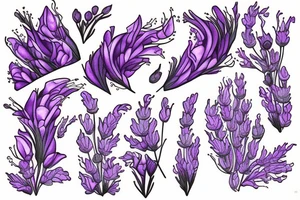Fine lines lavender tattoo idea