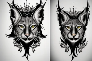 Man with Lynx and crown tattoo idea