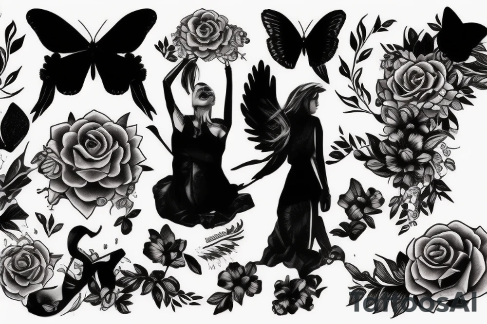 Woman life freedom tattoo idea