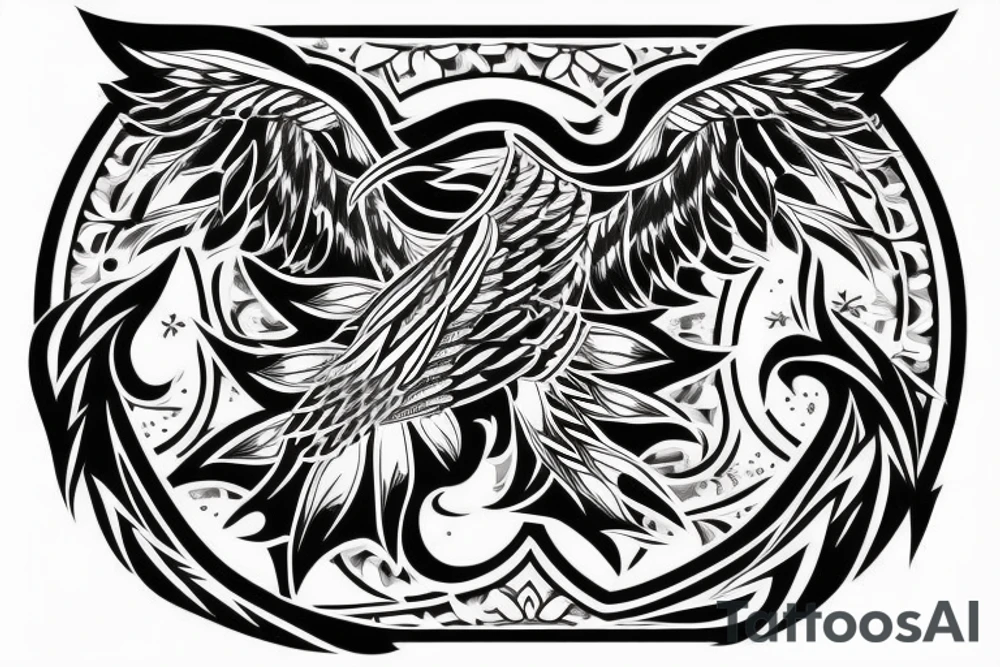 tribal pattern, eagle with diamond in his claws tattoo idea tribal pattern, eagle with diamond in his claws tattoo idea