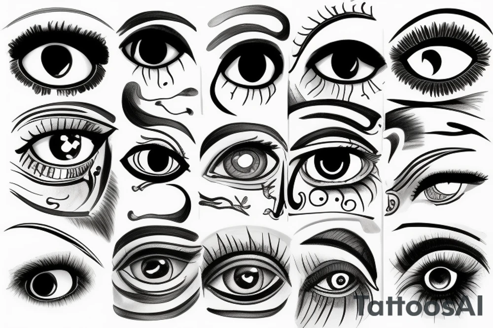 Surreal eyes tattoo idea