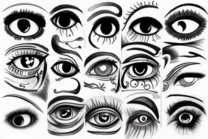 Surreal eyes tattoo idea